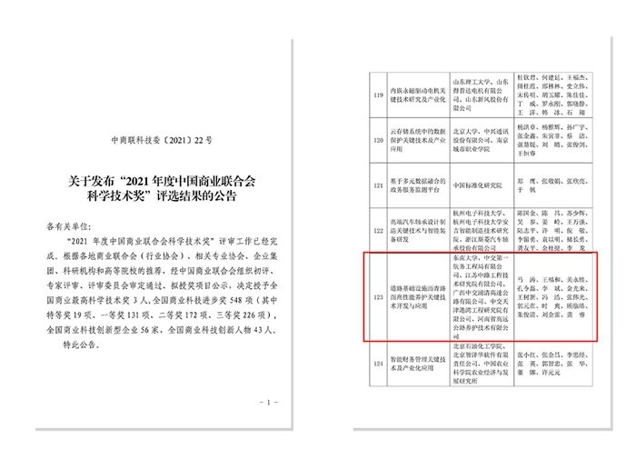 高远公司参与项目喜获中国商业联合会科学技术奖